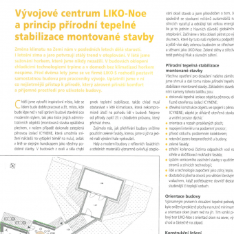 LIKO-Noe's R&D centre and natural thermal stabilization of a prefabricated building principles